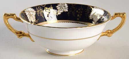 Vine Cobalt Blue Footed Cream Soup Bowl