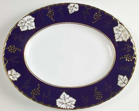 Vine Cobalt Blue 14" Oval Serving Platter