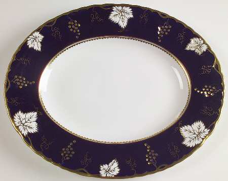 Vine Cobalt Blue 13" Oval Serving Platter