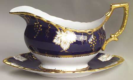 Vine Cobalt Blue Gravy Boat & Underplate