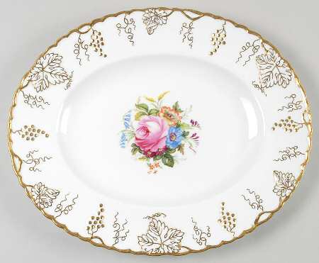Vine Garnett Center 11" Oval Serving Platter