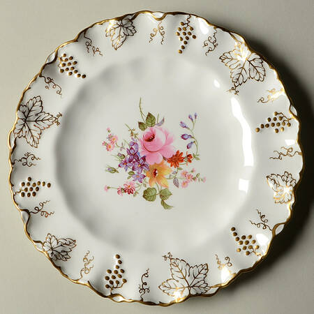 Vine (Posie Center) Sheffield Dessert Plate