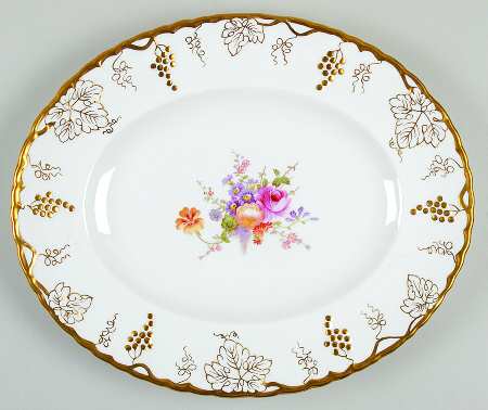 Vine (Posie Center) 13" Oval Serving Platter
