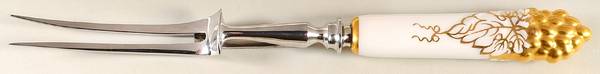 Vine Gold Fork-Carving/Stainless Prongs