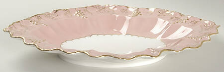 Vine Pink (Salmon, No Floral Center) Large Oval Dessert Bowl