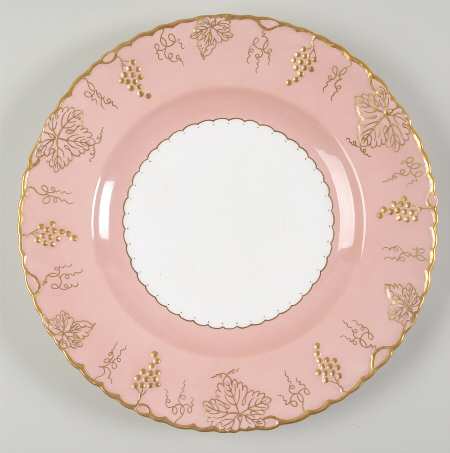 Vine Pink (Salmon, No Floral Center) 11" Chop Plate (Round Platter) by Royal Crown Derby