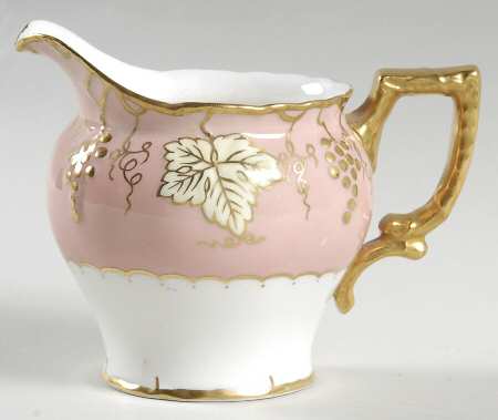 Vine Pink (Salmon, Cream Leaves, No Floral Center) Creamer