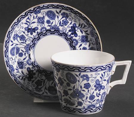 Wilmot Blue (Gold Trim) Breakfast Cup & Saucer Set