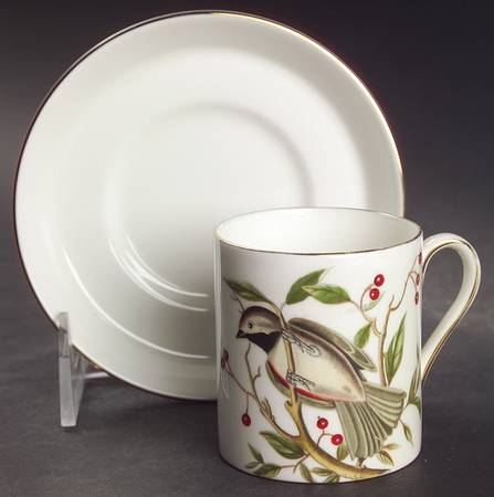 Audubon Birds Flat Demitasse Cup & Saucer Set