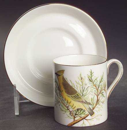 Audubon Birds Flat Demitasse Cup & Saucer Set