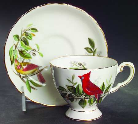 Audubon Birds Footed Cup & Saucer Set