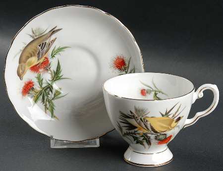 Audubon Birds Footed Cup & Saucer Set