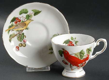 Audubon Birds Footed Cup & Saucer Set