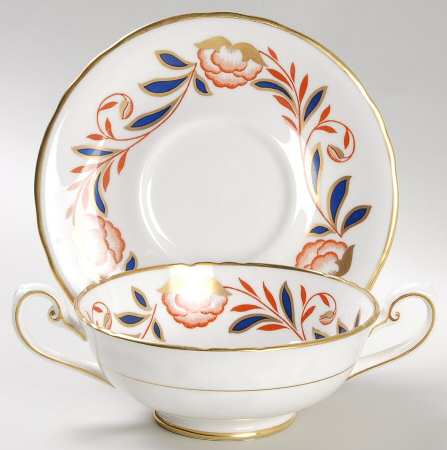 Dynasty Footed Cream Soup Bowl & Saucer Set