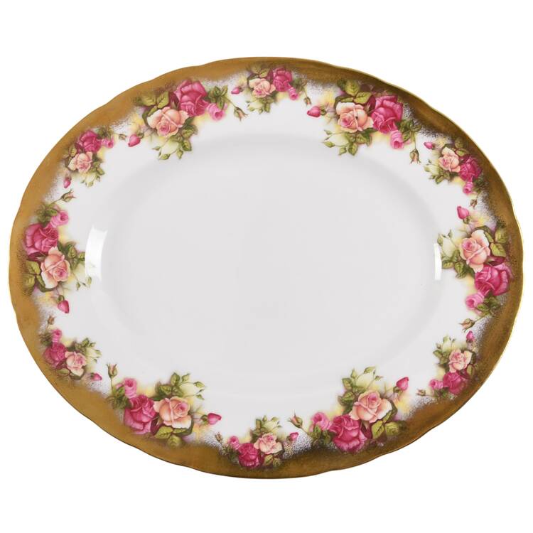 Golden Rose (Brushed Gold) 13" Oval Serving Platter