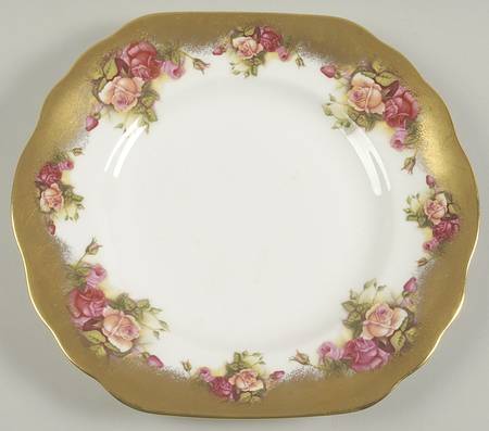 Golden Rose (Brushed Gold) Square Handled Cake Plate