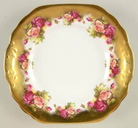 Golden Rose (Brushed Gold) Square Handled Cake Plate