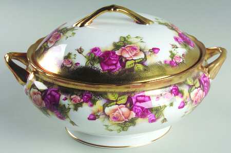 Golden Rose (Brushed Gold) Round Covered Vegetable