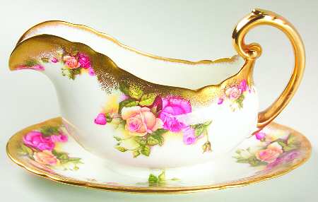 Golden Rose (Brushed Gold) Gravy Boat with Attached Underplate