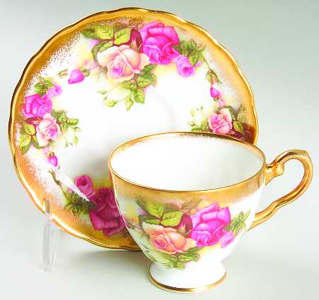 Golden Rose (Brushed Gold) Footed Demitasse Cup & Saucer Set