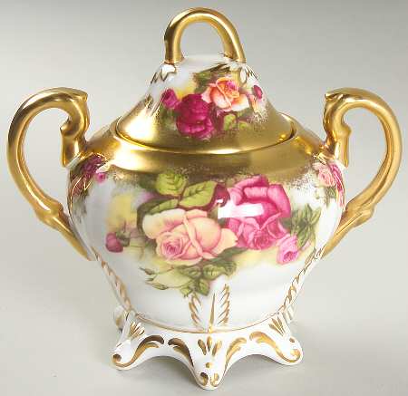 Golden Rose (Brushed Gold) Sugar Bowl & Lid