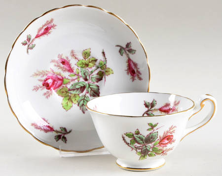 Moss Rose Footed Cup & Saucer Set