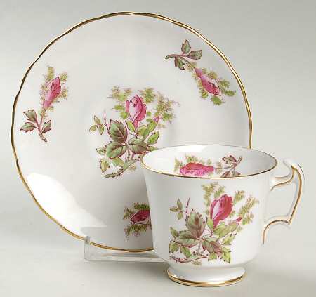 Moss Rose Footed Demitasse Cup & Saucer Set