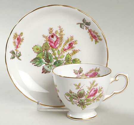 Moss Rose Footed Demitasse Cup & Saucer Set