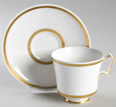 Skein of Gold Footed Cup & Saucer Set