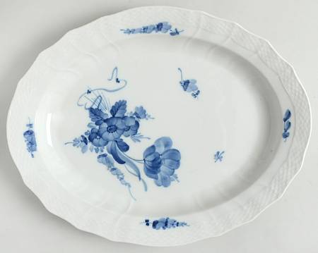 Blue Flowers Curved) Oblong Cake Plate