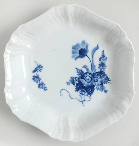 Blue Flowers Curved) Hexagonal Cake Plate