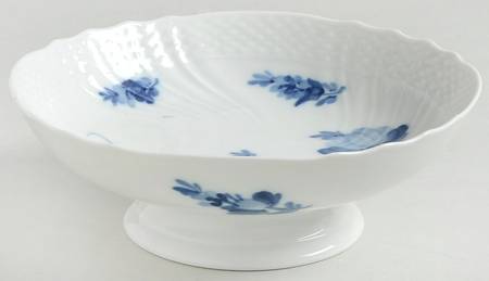 Blue Flowers Curved) Low Footed Cake Plate