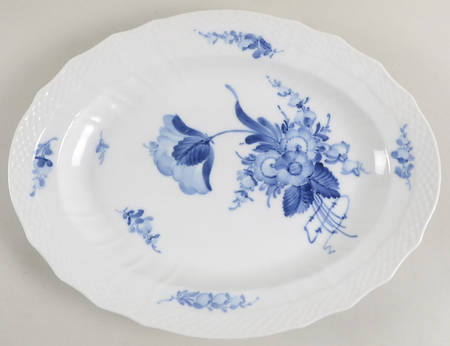 Blue Flowers Curved) 12" Oval Serving Platter