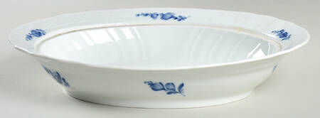 Blue Flowers Curved) Oval Vegetable No Lid