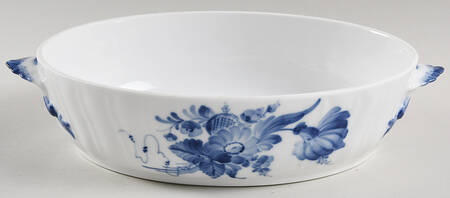 Blue Flowers Curved) Oval Vegetable No Lid