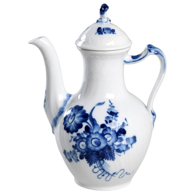 Blue Flowers Curved) Coffee Pot & Lid