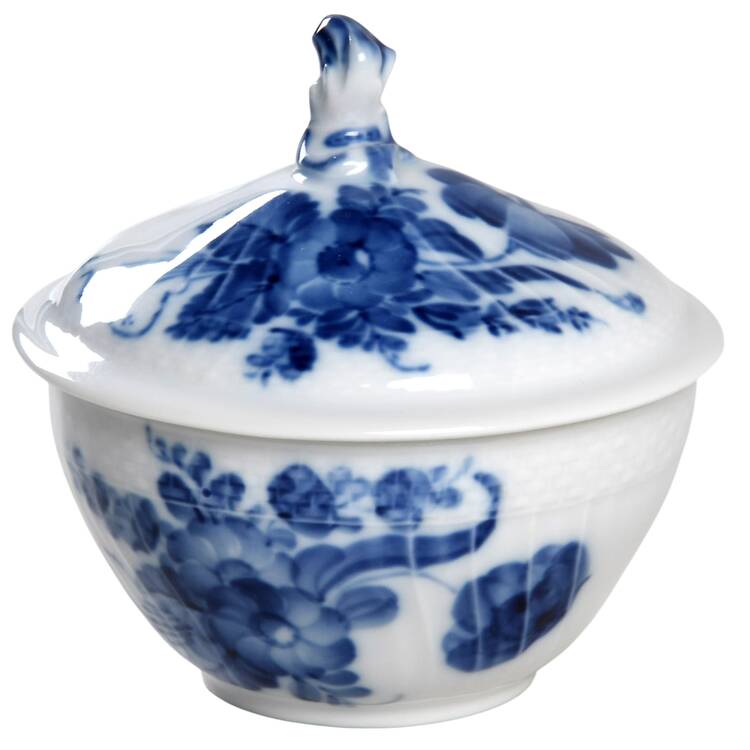 Blue Flowers Curved) Mini Sugar Bowl & Lid