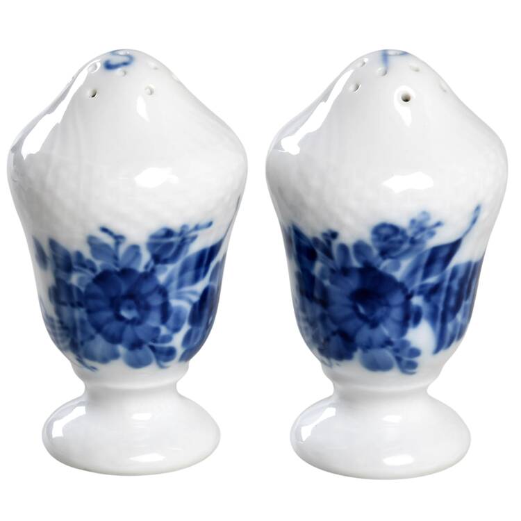 Blue Flowers Curved) Salt & Pepper Set