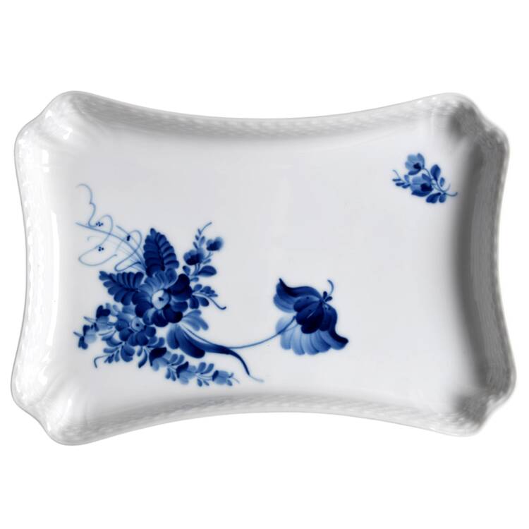 Blue Flowers Curved) Tray for Creamer & Sugar with Lid