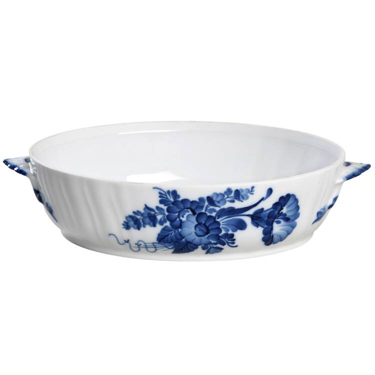 Blue Flowers Curved) Oval Vegetable No Lid