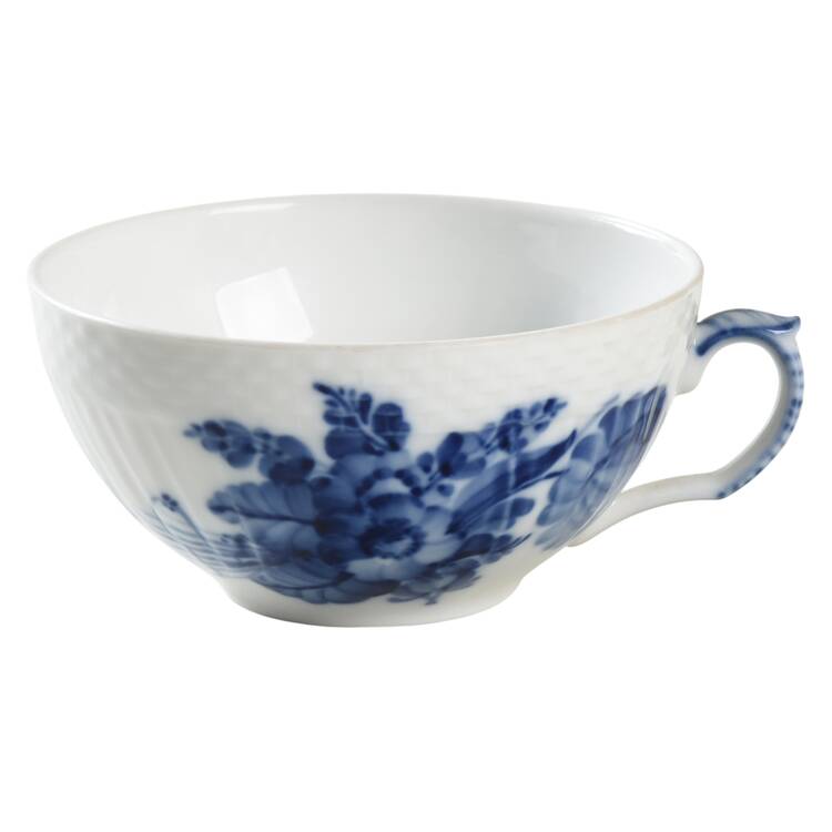 Blue Flowers Curved) Flat Cup