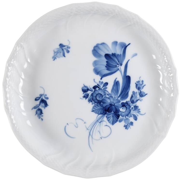 Blue Flowers Curved) Cake Plate