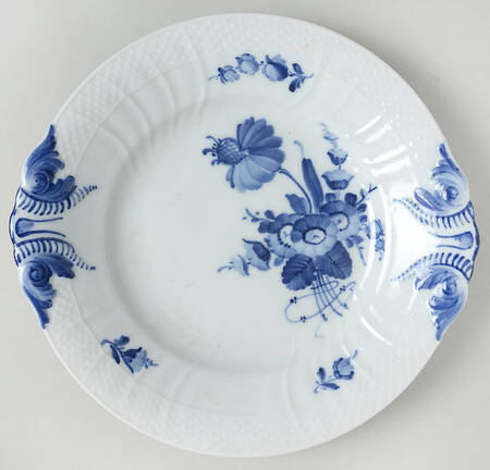 Blue Flowers Curved) Handled Cake Plate