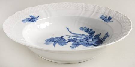 Blue Flowers Curved) Large Rim Soup Bowl