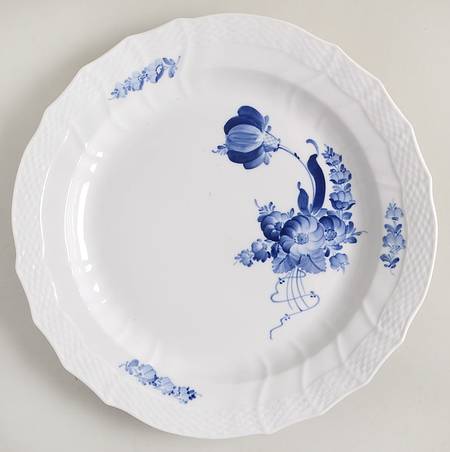 Blue Flowers Curved) 13" Chop Plate (Round Platter)