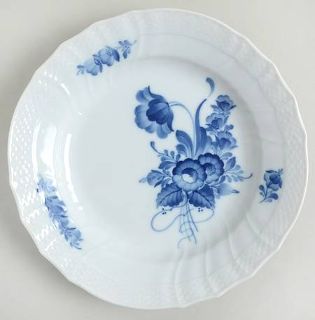 Blue Flowers Curved) Dessert Luncheon Plate