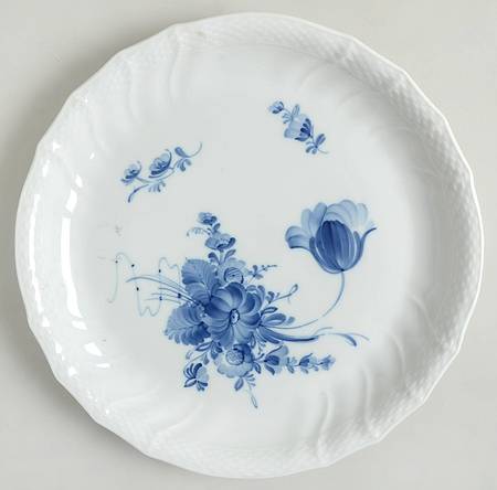Blue Flowers Curved) Cake Plate
