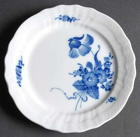 Blue Flowers Curved) Dessert/Pie Plate