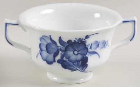 Blue Flowers Footed Bouillon Cup