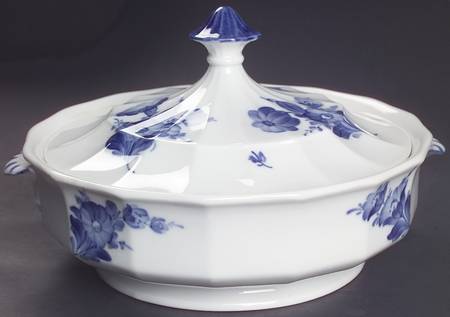 Blue Flowers Round Covered Vegetable by Royal Copenhagen